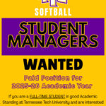 Softball Student Managers Wanted