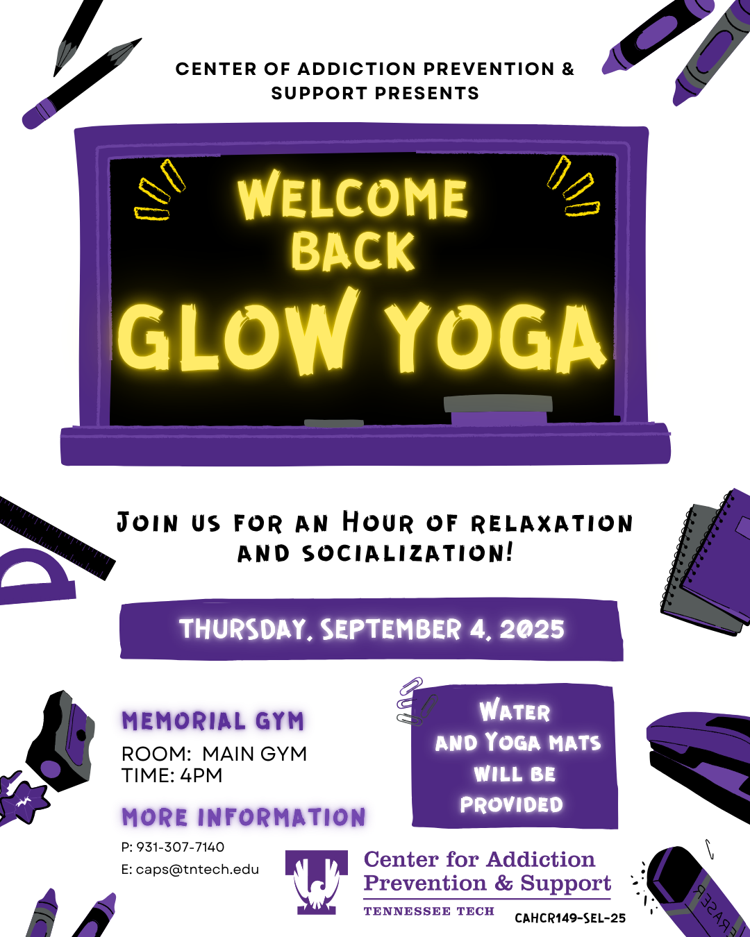 TN Tech CAPS Welcome Back Glow Yoga