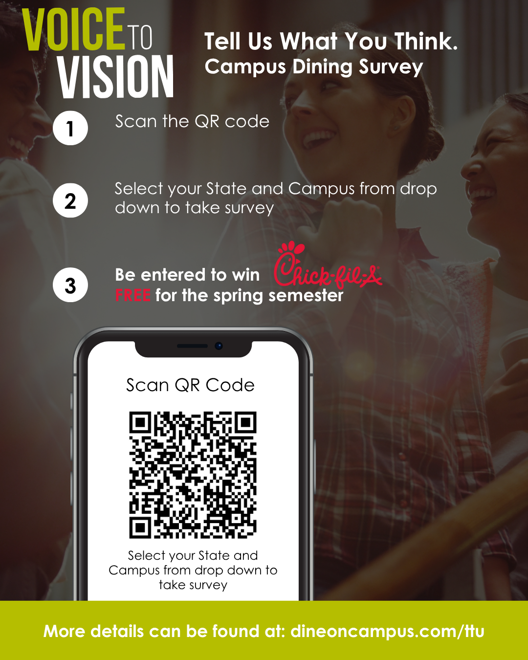 Voice 2 Vision | Win Chick-fil-A for a whole semester!