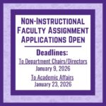 Non-Instructional Faculty Assignments 2026-27 – Call for Submissions