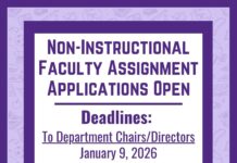 Non-Instructional Faculty Assignments 2026-27 – Call for Submissions