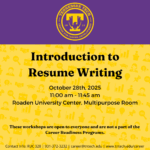 Oct 28 Introduction to Resume Writing Workshop