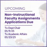 Submissions for Non-Instructional Faculty Assignments Due January 9