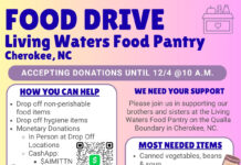Food Drive for the Living Waters Food Pantry in Cherokee, North Carolina