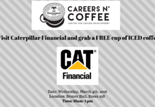 March 4 Careers n’ Coffee with Caterpillar Financial at BRUNER HALL