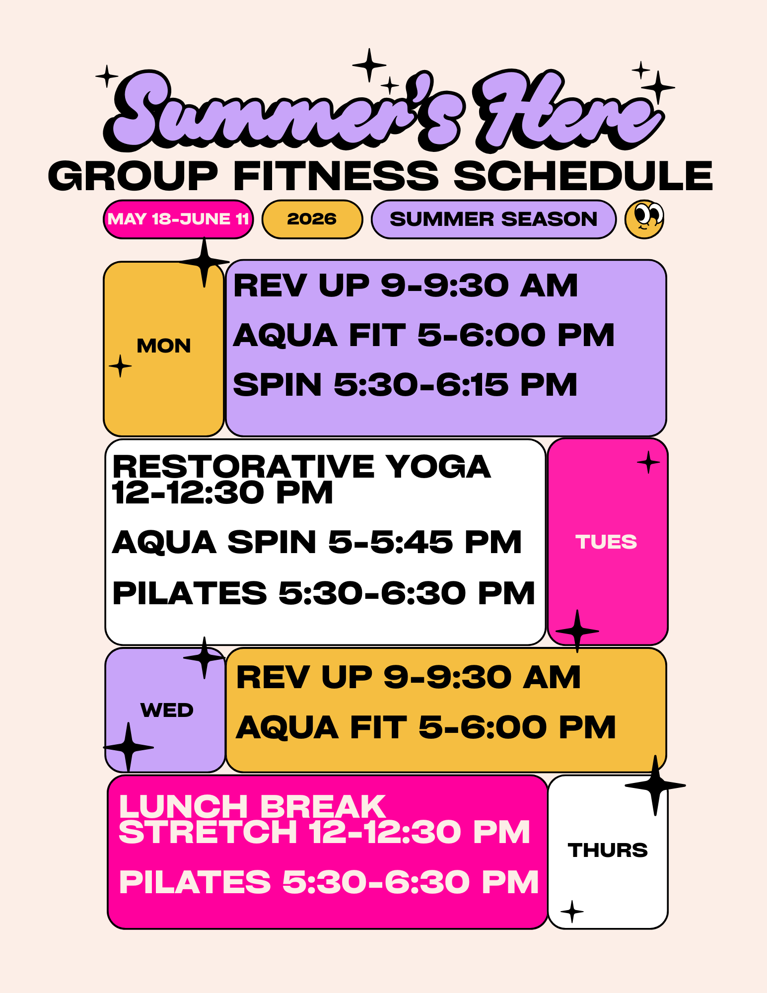 Summer Group Fitness Schedule Is Here!