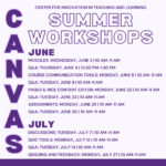 Canvas Summer Workshops