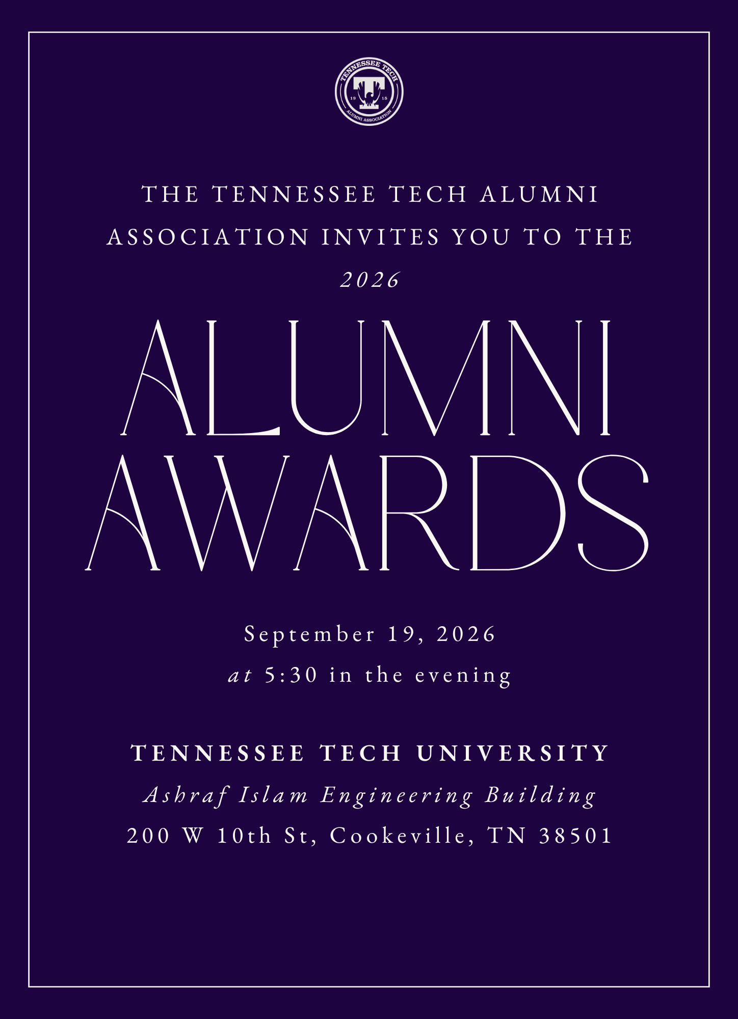 Alumni Awards on Sept. 19
