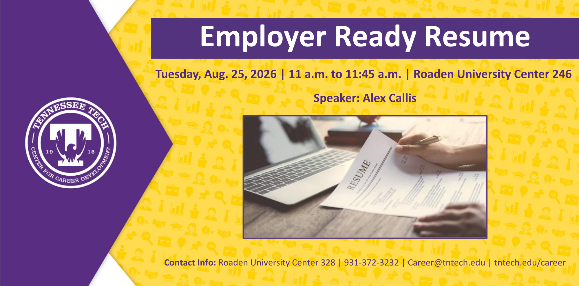 Aug. 25 – Employer Ready Resume Workshop