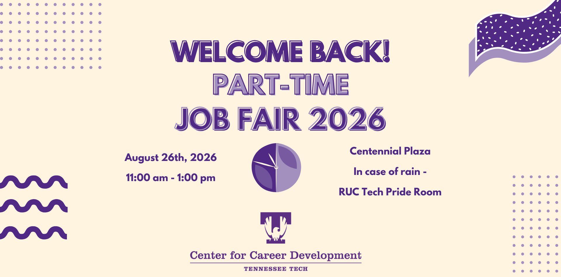 Aug. 26 Welcome Back Part-Time Job Fair
