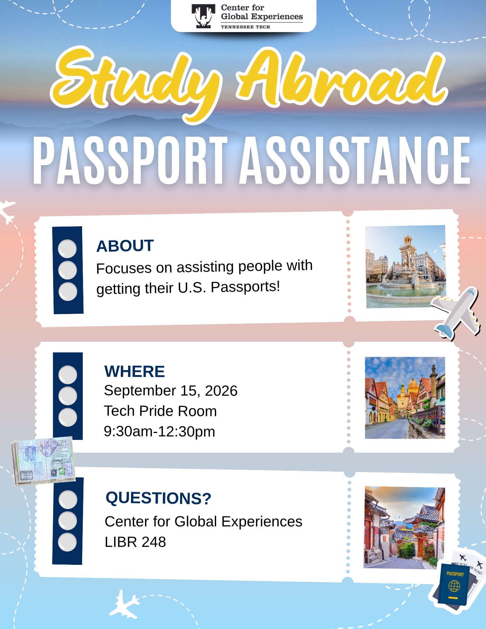 Study Abroad Fair September 15th – Passport Assistance for Students