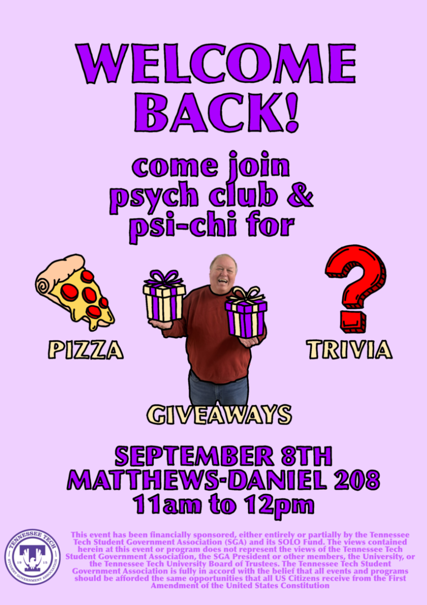 Psi Chi and Psychology Club’s Welcome Back Event!