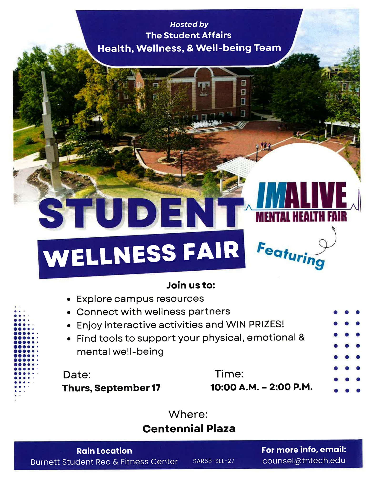 Student Wellness Fair featuring I’m Alive Mental Health Fair