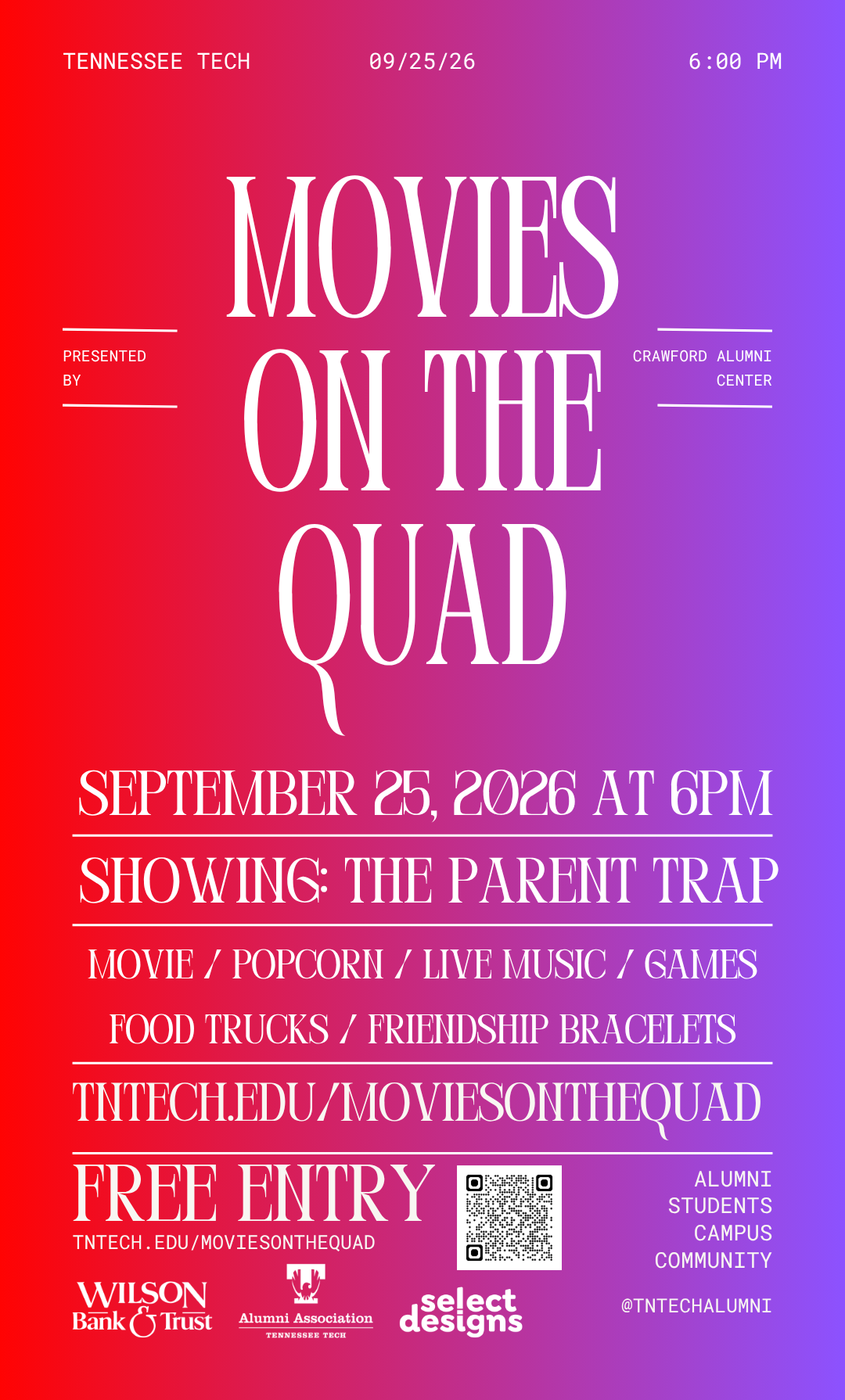 Movies on the Quad Friday, Sept. 25!