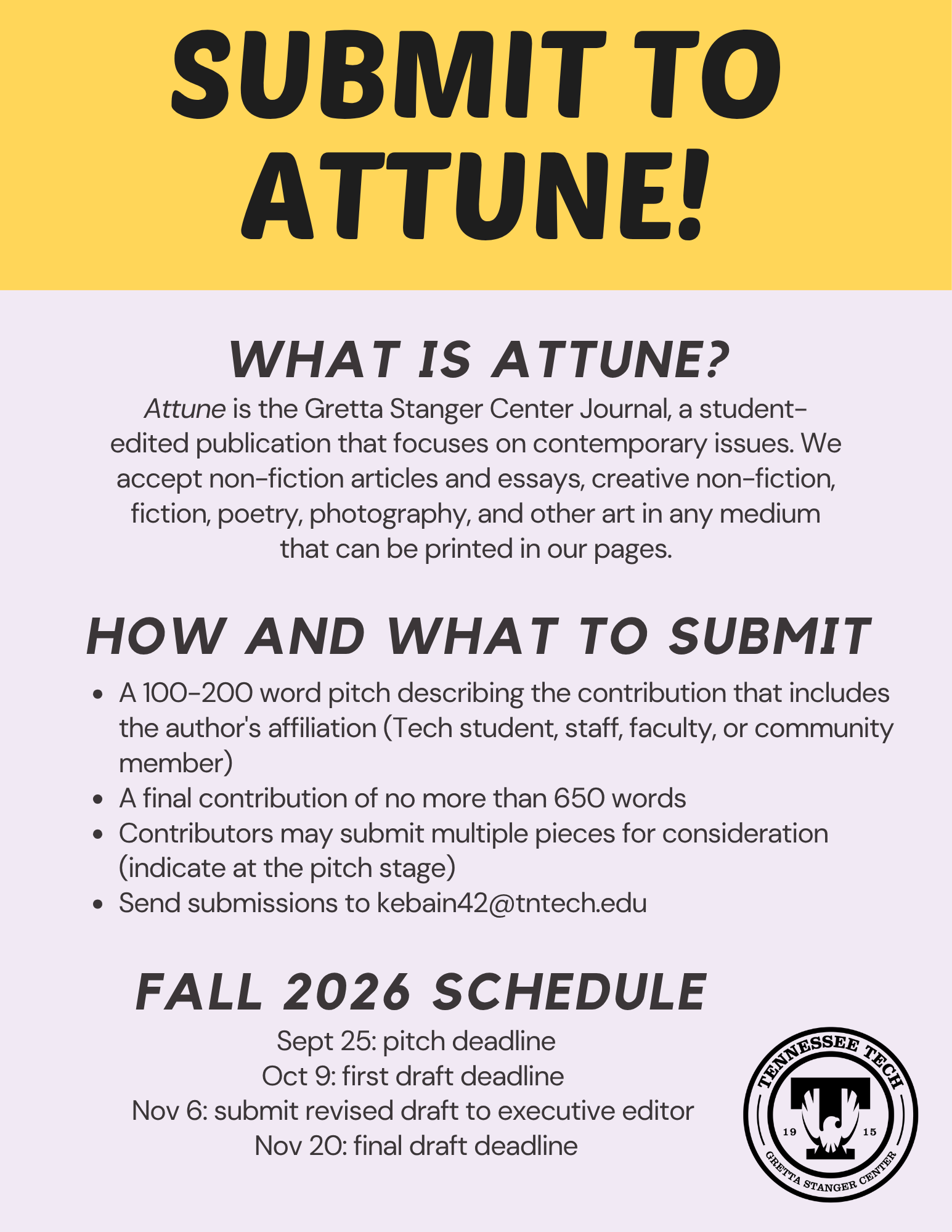 Submit Your Pitch to Attune Journal, A Call for Submissions!