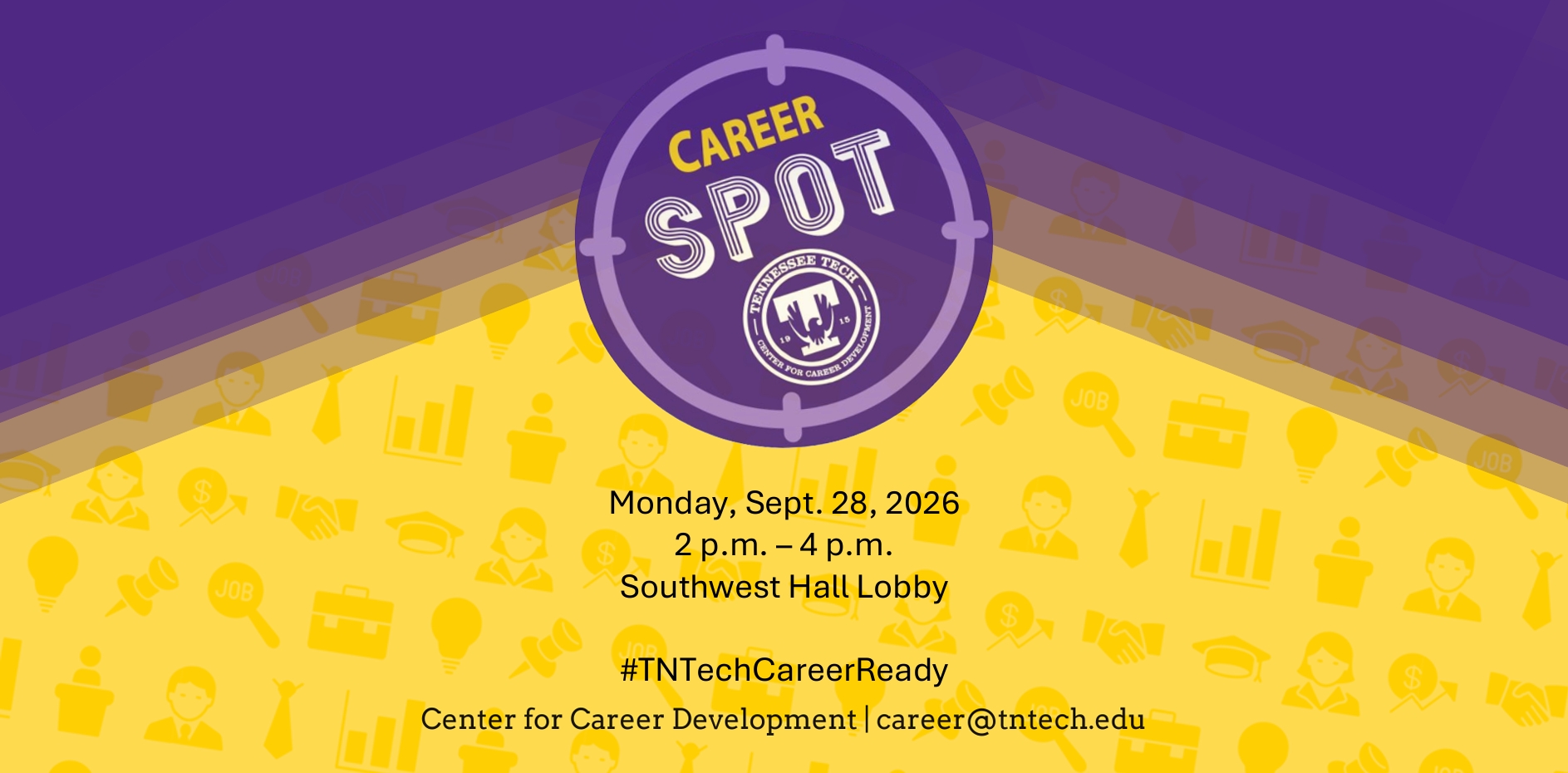 Career Spot: Sept. 28 | 2 p.m. – 4 p.m. |Southwest Hall Lobby