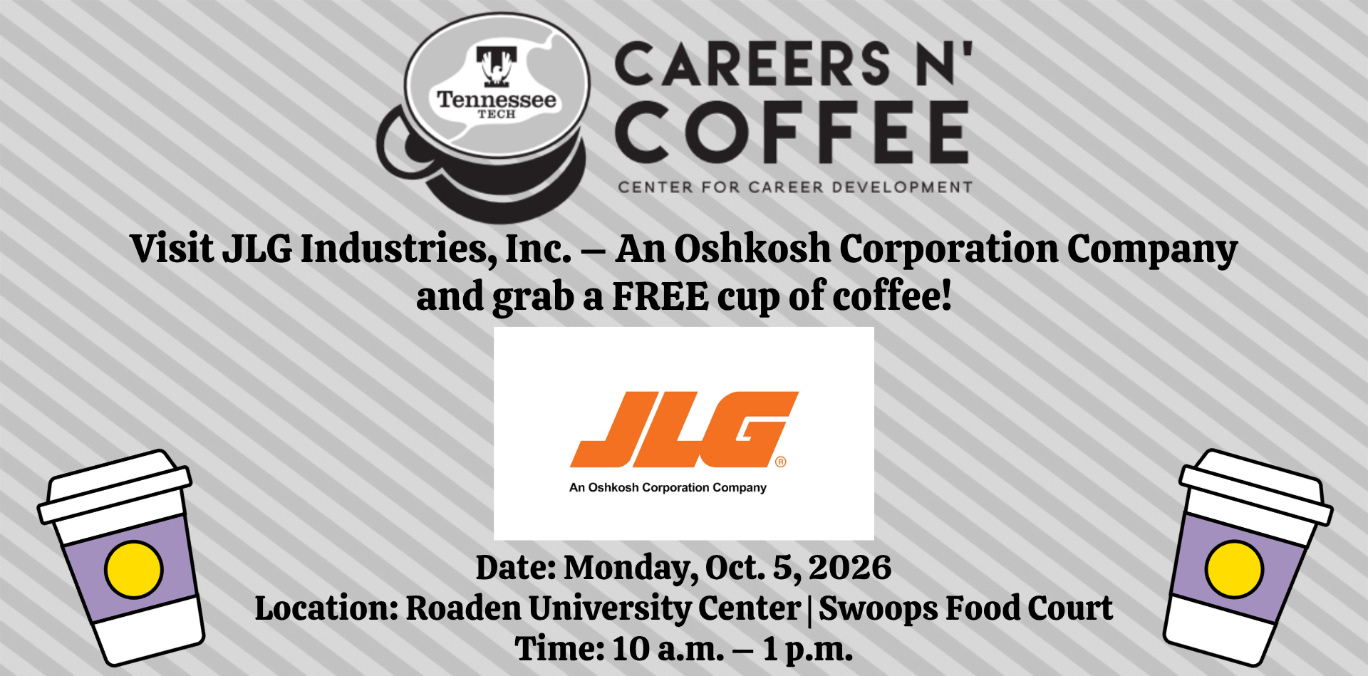 Oct. 5 Careers n’ Coffee with JLG Industries, An Oshkosh Co.
