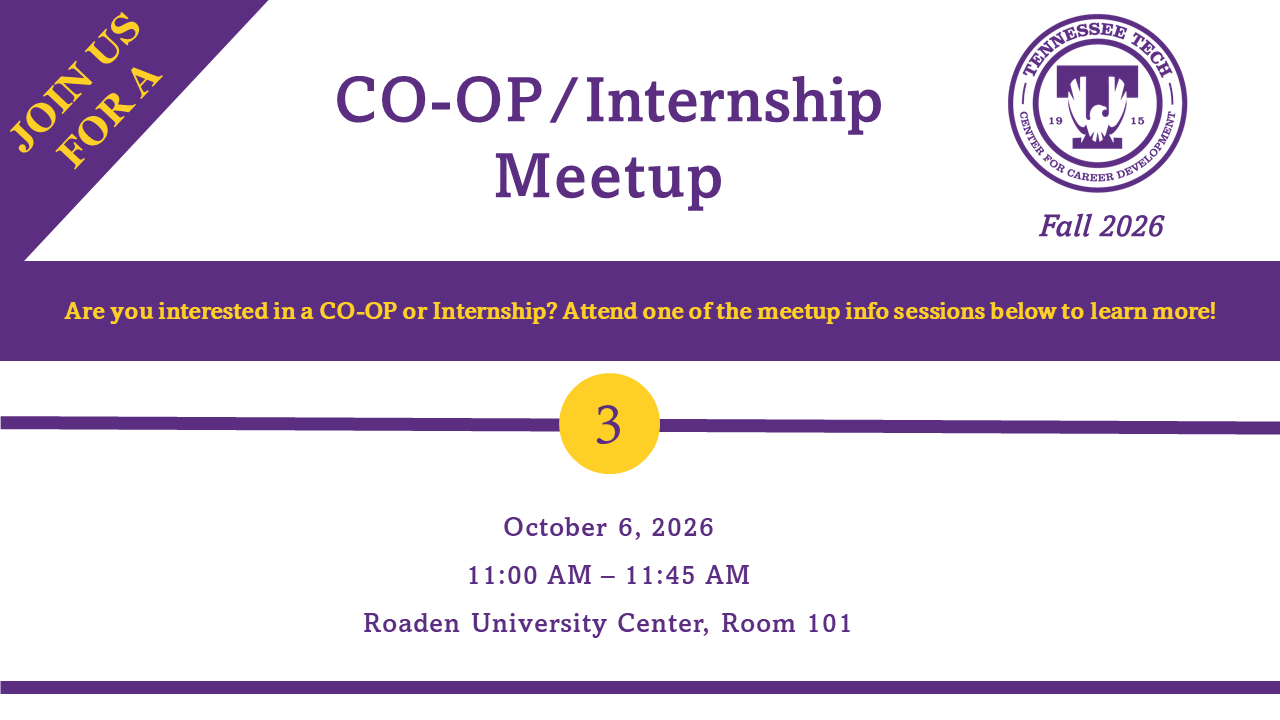 Oct. 6 Co-op/Internship Meetup