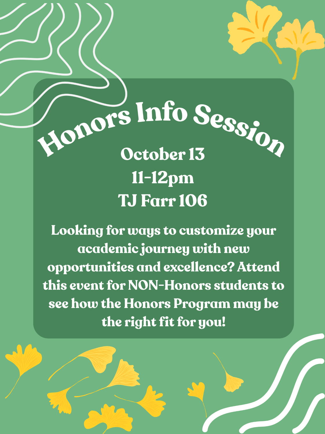 Honors Info Session for Students Eligible to Apply