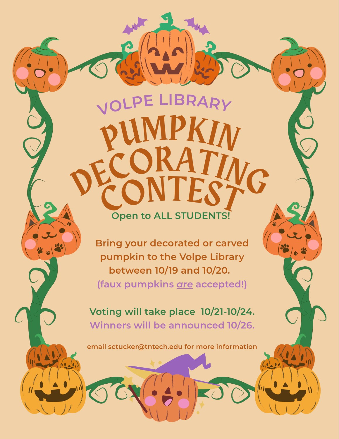 Volpe Library Pumpkin Decorating Contest
