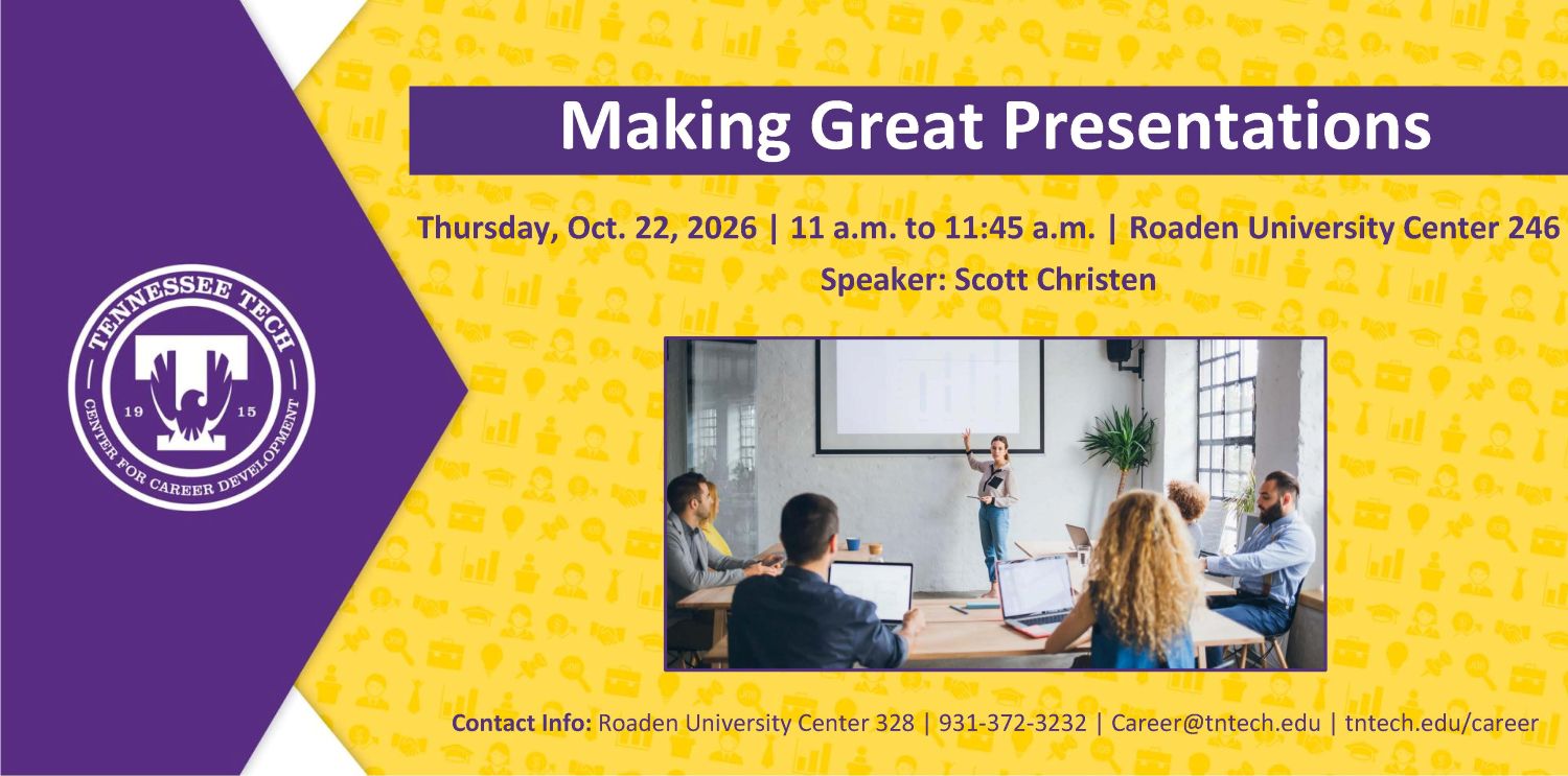 Oct. 22 Making Great Presentations Workshop