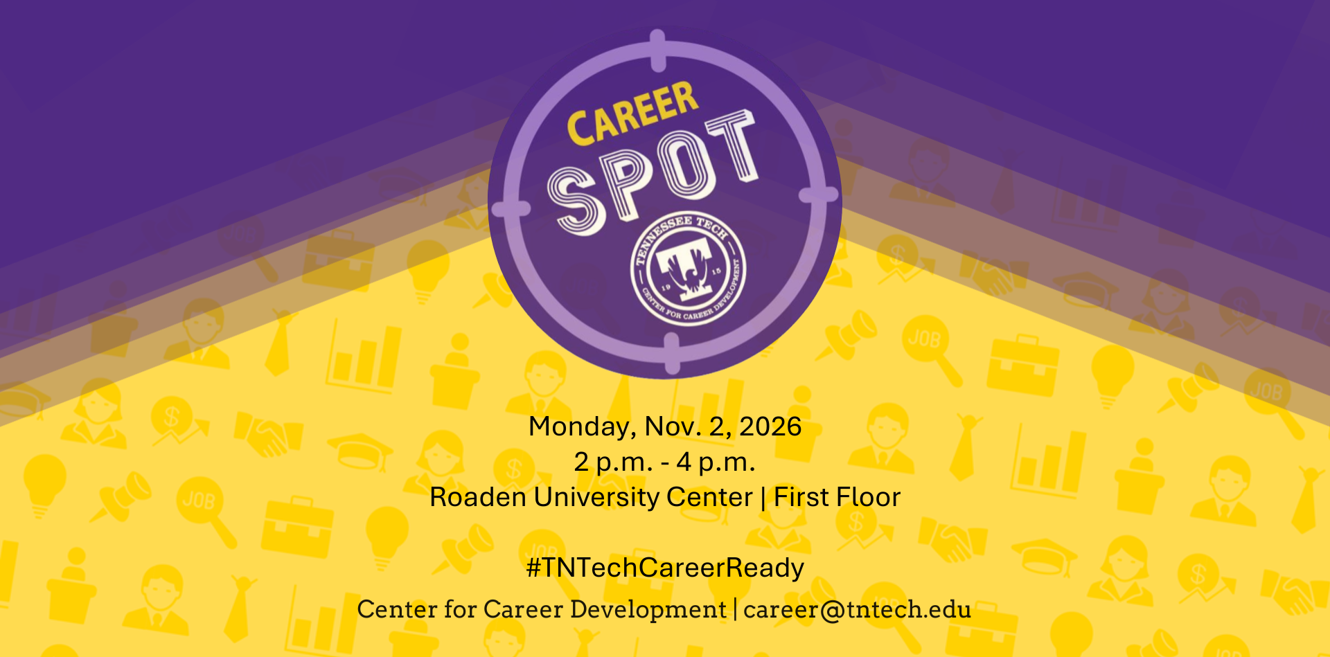 Career Spot: Nov. 2 | 2 p.m. – 4 p.m. | RUC, 1st Floor
