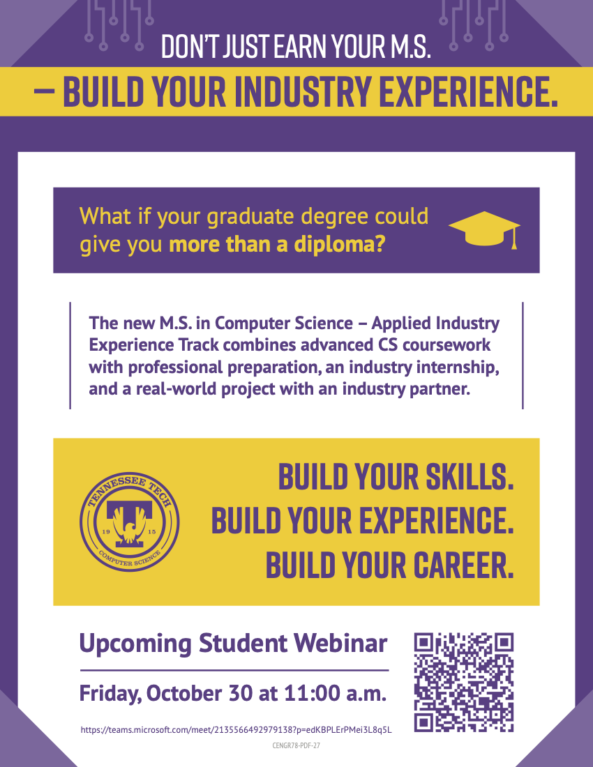 Webinar Friday for new computer science master’s track